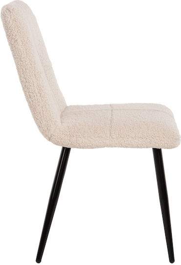 Scaun Sala De Mese Cu Material Textil Alb 48x64x87cm