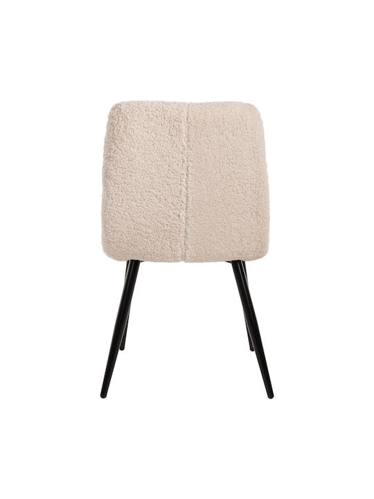 Dining Room Chair with Fabric Upholstery White 48x64x87cm