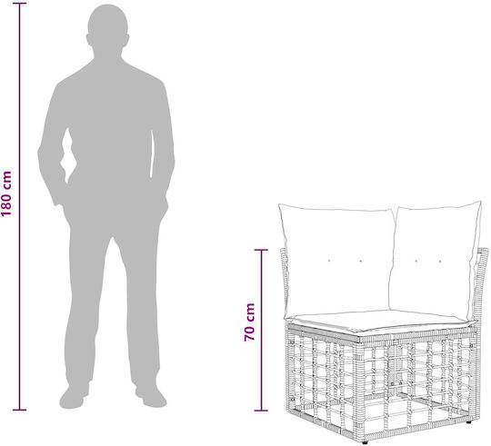Garten- und Outdoor-Möbelset für Wohnzimmer 10 Stück Natürliche und Creme Weiß mit Kissen