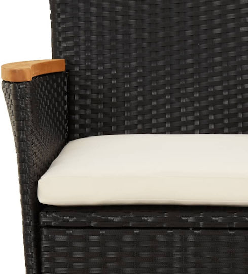 Garten- und Outdoor-Möbelsets Wohnbereich 3 Stück Schwarz mit Kissen