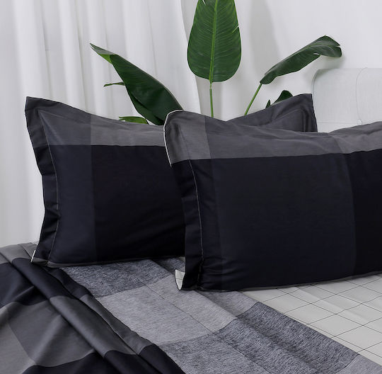 Beauty Home 12696 Set Bed Sheets Super King 230x260cm Gray 4 Pieces