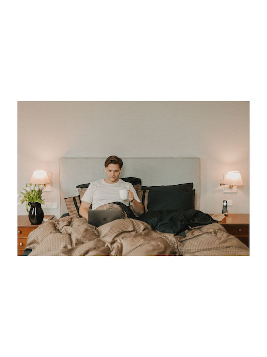 Down Town Home 827 Σετ Σεντόνια King Size με Λάστιχο 180x200+35εκ. Black (4τμχ)