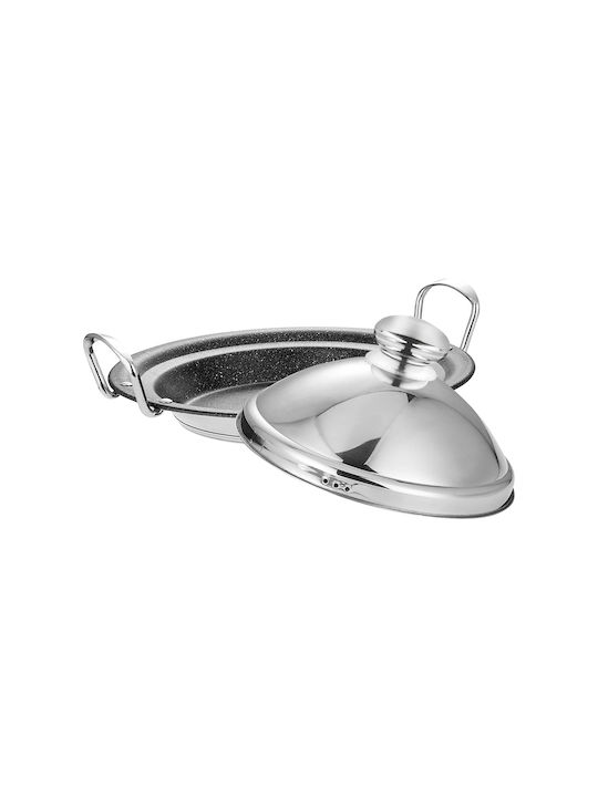 Signature Stainless Steel Tajine Pot 26cm Steam Dome Lid Silver