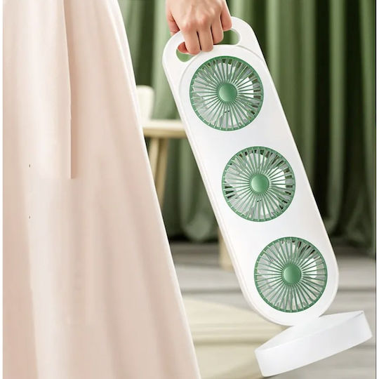 Ventilator Portabil De Birou Cu 3 Capete Usb Reîncărcabil Încărcare Rapidă Type-c Culoare Alb Negru