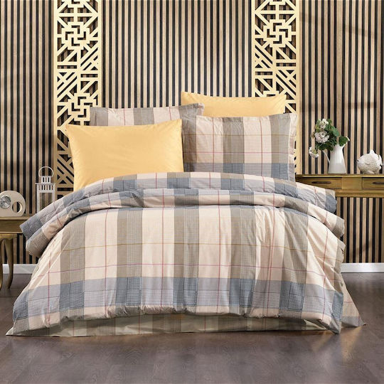 Dimcol Αντιγόνη Σετ Σεντόνια Υπέρδιπλα 220x240εκ. 340 Beige (4τμχ)
