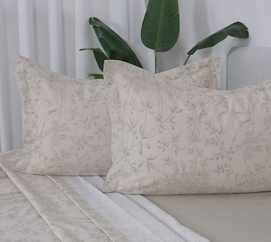 Beauty Home 12678 Σετ Σεντόνια Υπέρδιπλα με Λάστιχο 165x200+30εκ. Μπεζ (4τμχ)