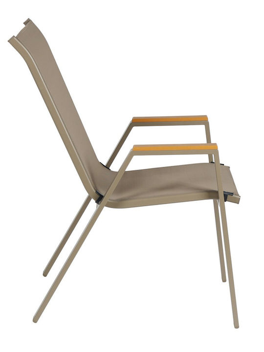 Outdoor Chair Metallic Champagne 55x68x90cm