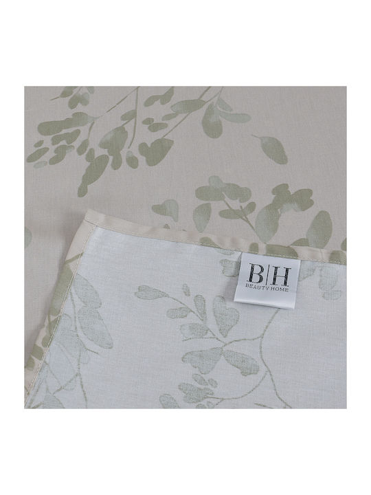 Beauty Home 12687 Set Super-Double Bed Sheets With Rubber Hugger 165x200+30cm Beige (4 Pieces) 12687SEYDL