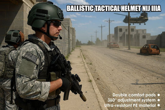 Mich Nij Iiia Tactical Ballistic Helmet Resistant To 9mm 357 Sig 44 Magnum Bullets Nvg Compatible Fast Rail 360° Adjustment System Ultra-resistant Pe Material Size M Military Green