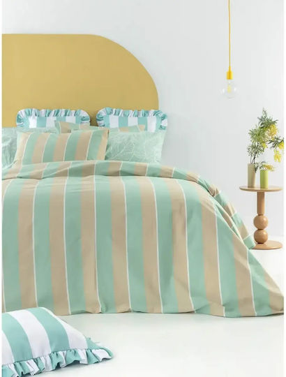 Palamaiki City Life Cl201 Bed Sheets Set King Size 270x260cm Green (4pcs)