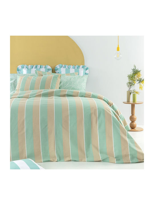 Palamaiki City Life Cl201 Bed Sheets Set King Size 270x260cm Green (4pcs)
