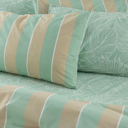 Palamaiki City Life Cl201 Bed Sheets Set King Size 270x260cm Green (4pcs)