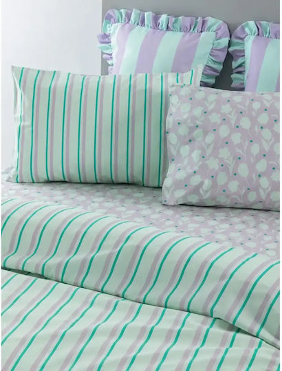 Palamaiki City Life Cl203 Bed Sheets Set King Size 270x260cm Green 4 Pieces