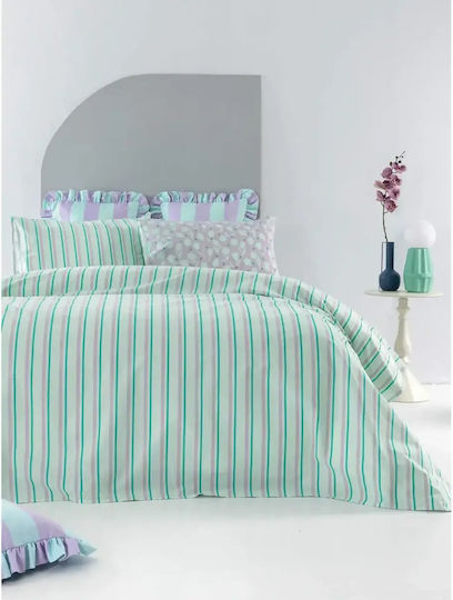 Palamaiki City Life Cl203 Bed Sheets Set King Size 270x260cm Green 4 Pieces