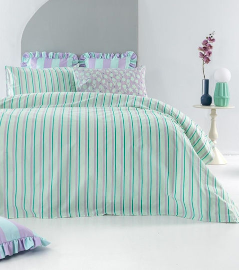 Palamaiki City Life Cl203 Bed Sheets Set King Size 270x260cm Green 4 Pieces