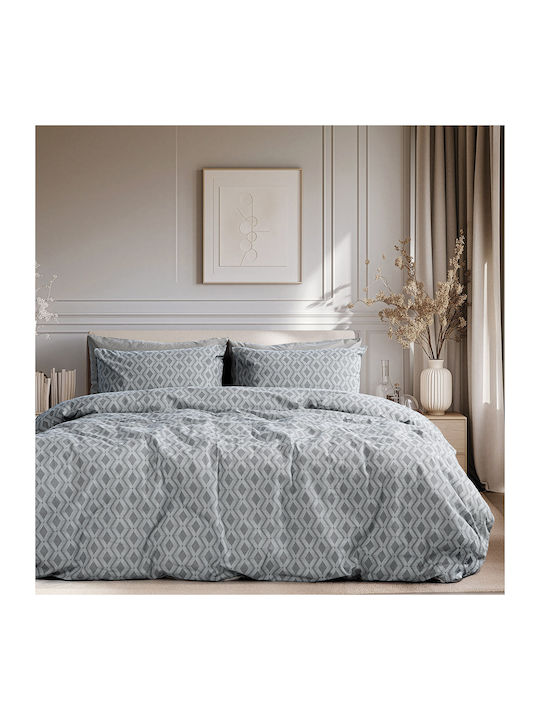 Beauty Home 12564 Single Bed Sheets Set With Rubber Hugger 110x200+30cm Anthracite 3 Pieces 12564SEMOL