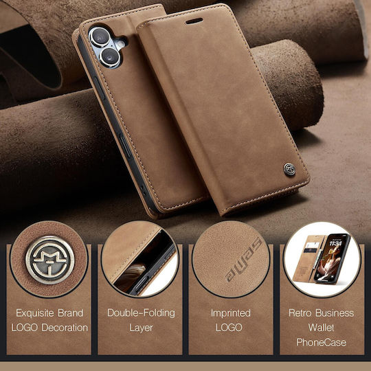 Caseme 013 Iphone 17 Retro Leather Θήκη Βιβλίο Brown