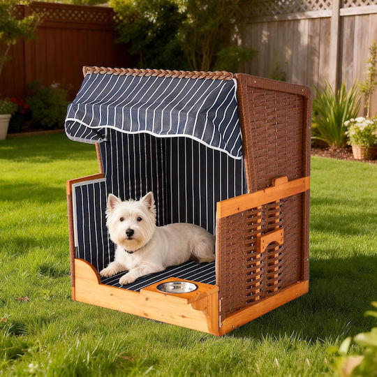 Relaxdays Căsuță Pentru Câine Din Lemn Maro 95x75x65cm