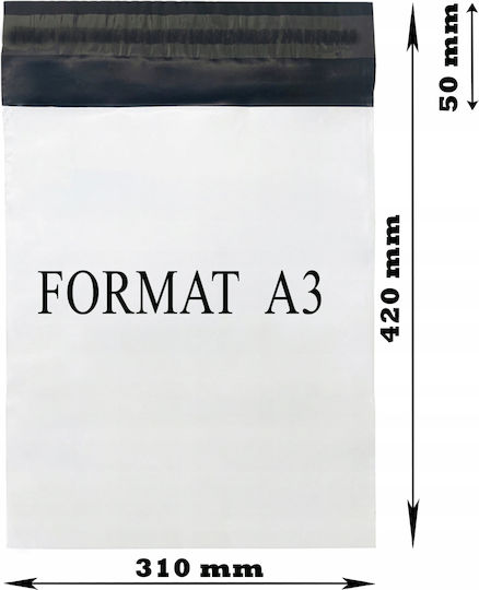 White Courier Folio Sleeves A3 310x420mm 100 Pcs
