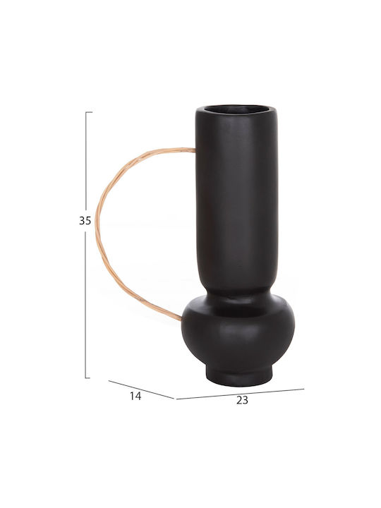 Freebox Decorative Vase Ceramic Orange Diameter 23xHeight 35cm