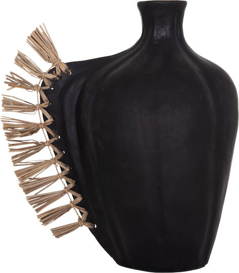 Freebox Decorative Vase Ceramic Black 32x15xHeight 33cm