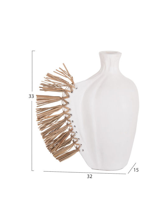 Freebox Decorative Vase Ceramic White 32x15xHeight 33cm