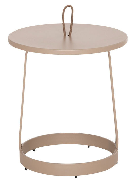 Auxiliary Table for Small Outdoor Spaces Aluminum Cappuccino 47x47x53cm