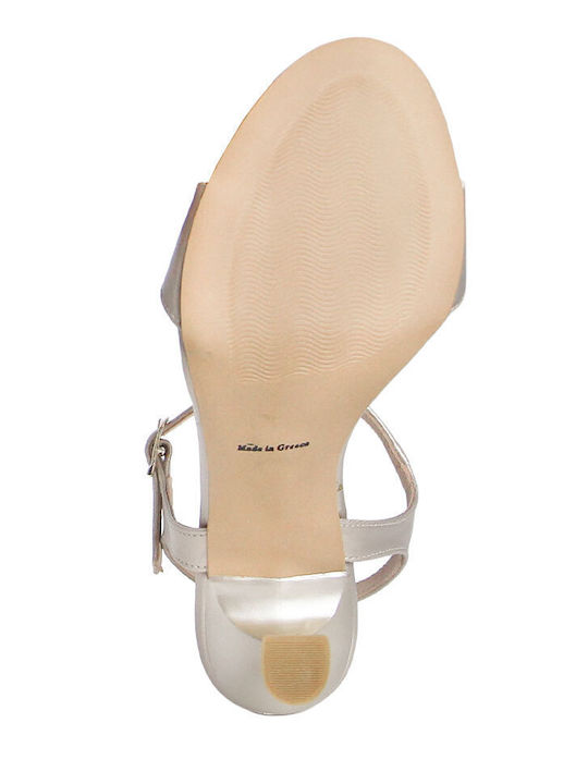 Leder Damen Sandalen Beige