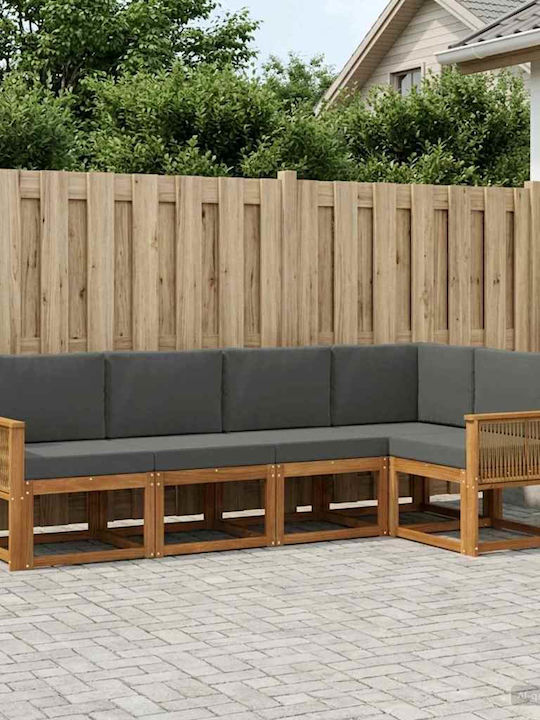 Ecksofa Outdoor Kunststoff mit Kissen 243x124.5x73cm