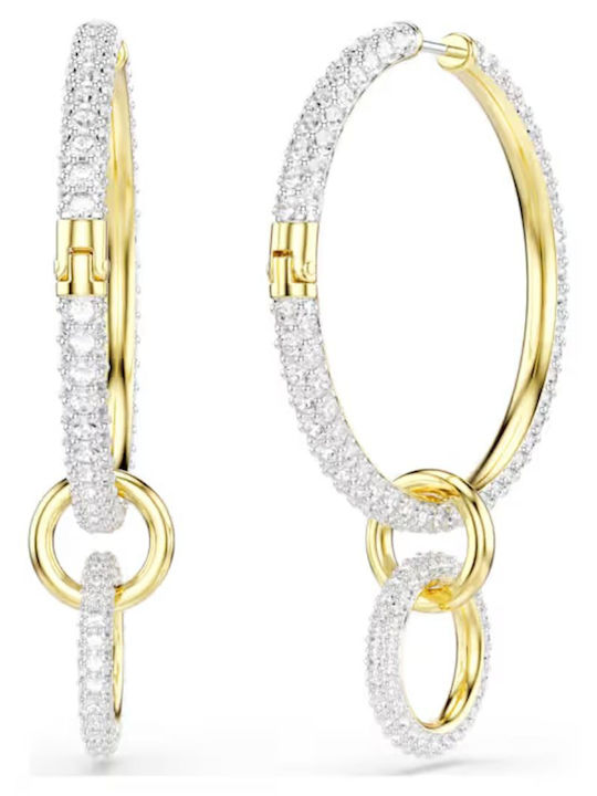 Swarovski Earrings Hoops Gold Plated with Stones