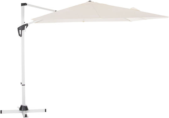 Umbrelă Profesională Suspendată Pătrată Din Aluminiu Albă 2.7x2.7m