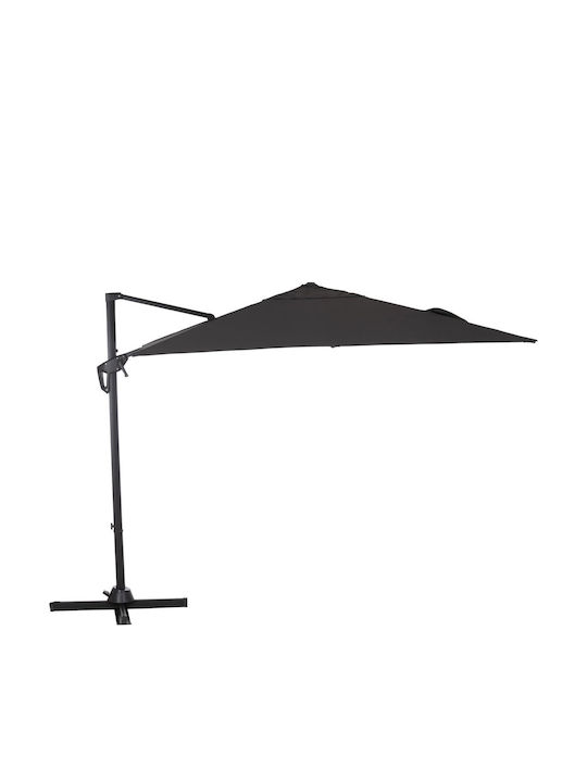 Professioneller Hängender Quadratischer Garten- und Terrassen-Sonnenschirm Aluminium Grau 2,7x2,7m