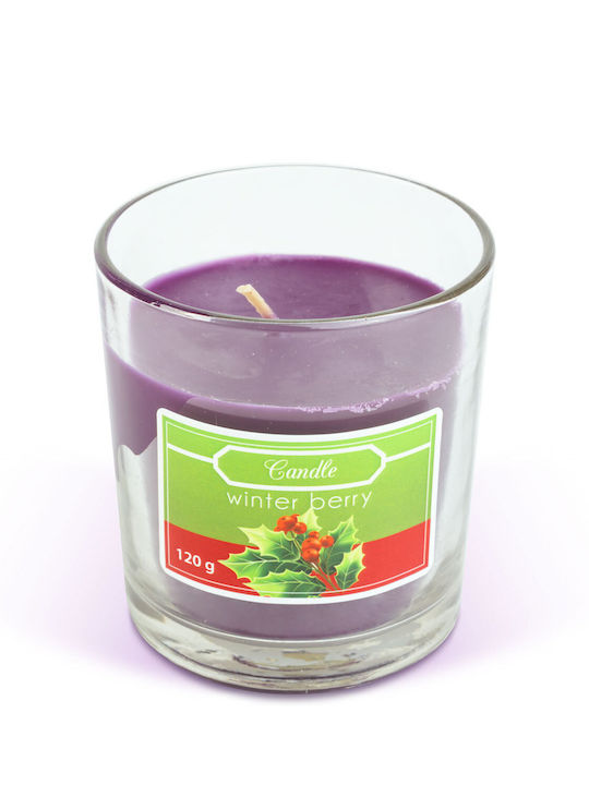 Alista Home Lumânare De Crăciun Din Sticlă Violetă 7.8x7cm