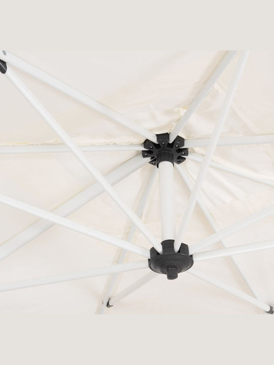 Professional Hanging Circular Aluminum Garden & Terrace Parasol White F2.7m