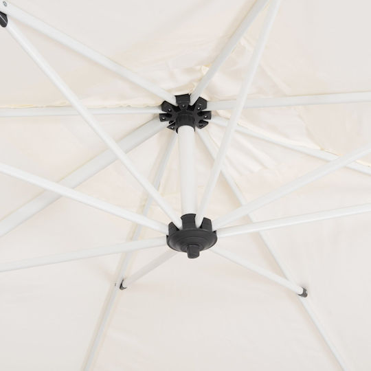 Umbrelă Profesională Suspendată Rotundă Din Aluminiu Albă Φ2.7m