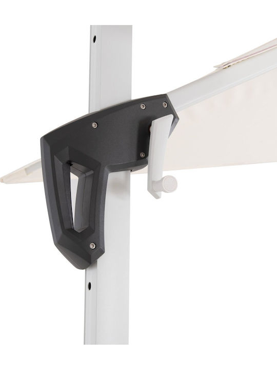 Professional Hanging Circular Aluminum Garden & Terrace Parasol White F2.7m