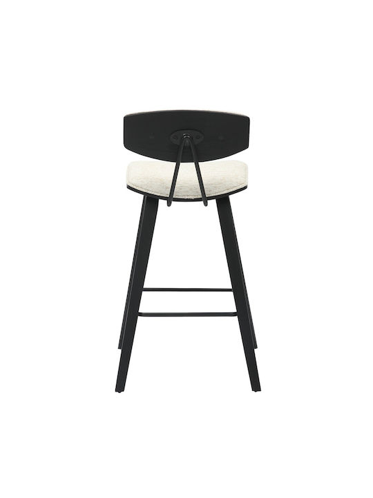 Bar Stool with Backrest Metallic Black