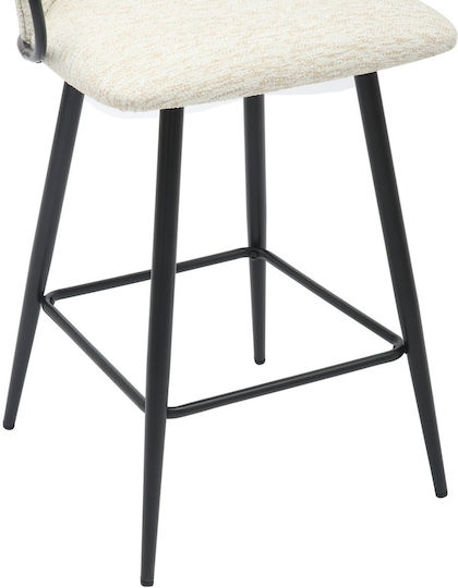 Σκαμπό Μπαρ με Πλάτη Επενδυμένο με Ύφασμα Μαύρο
