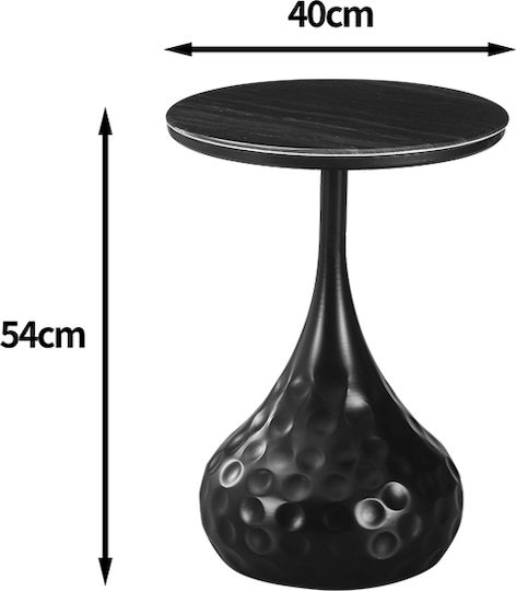 Rundes Beistelltisch Gala Metall Schwarz M40xB40xH60cm