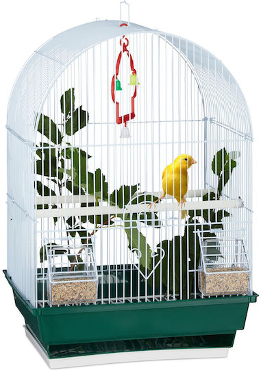 Relaxdays Κλουβί Πτηνών 49.5x28x34.5εκ. Λευκό