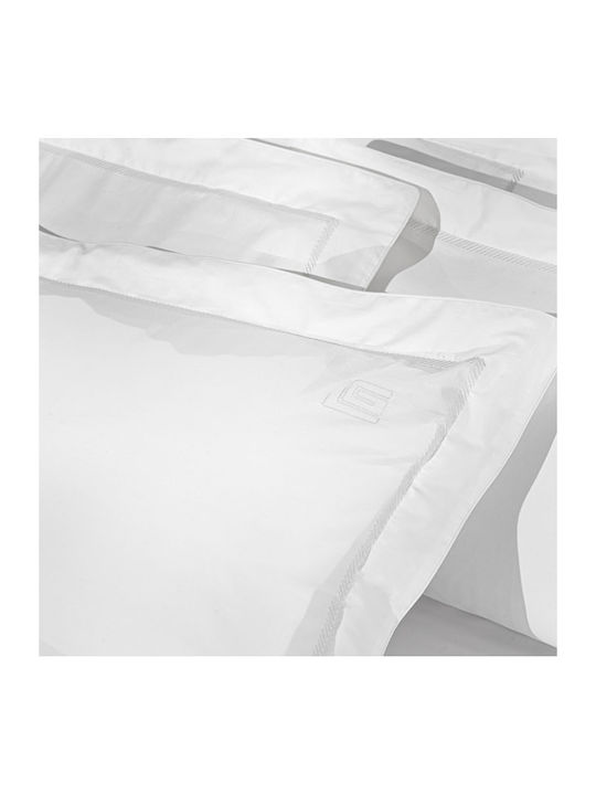 Guy Laroche Set Duvet Cover Cotton Satin 250x240cm Super Double with 2 Pillowcases Elite White