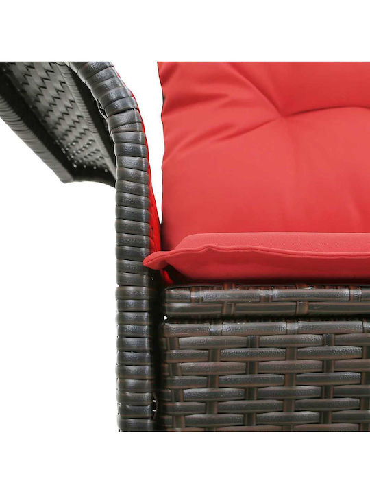 Zweisitziges Outdoor-Sofa Rattan mit Kissen 141x62x69cm