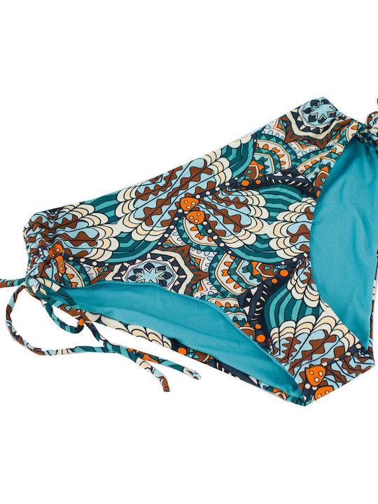 Women's Push-up Bikini Swimsuit Underwire Draped Petrol Blue