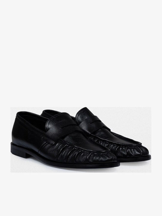 Δερμάτινα Ανδρικά Loafers σε Μαύρο Χρώμα 7768VCUC/VIT
