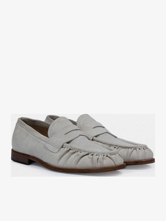Δερμάτινα Ανδρικά Loafers σε Γκρι Χρώμα