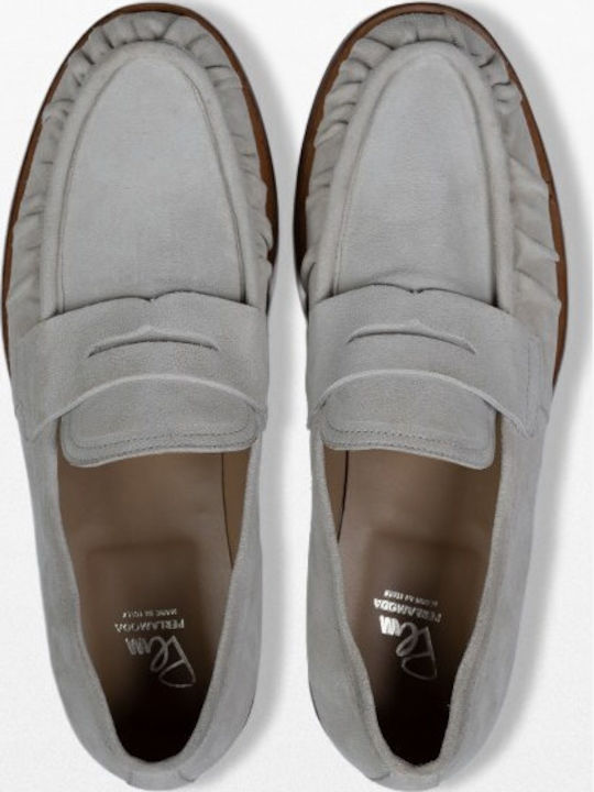 Δερμάτινα Ανδρικά Loafers σε Γκρι Χρώμα