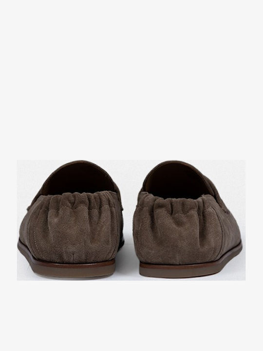 Δερμάτινα Ανδρικά Loafers σε Καφέ Χρώμα