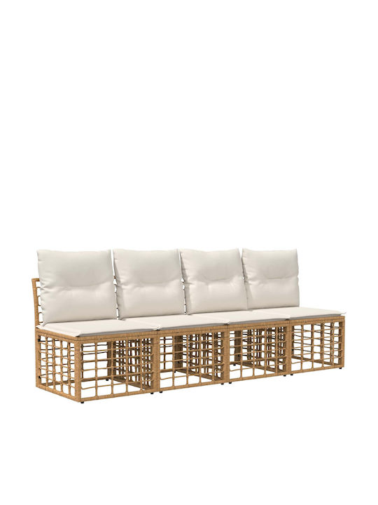 Corner Outdoor Sofa Plastic with Cushions