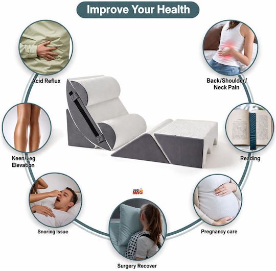Linomag Wedge Pillow with Memory Foam in White Colour