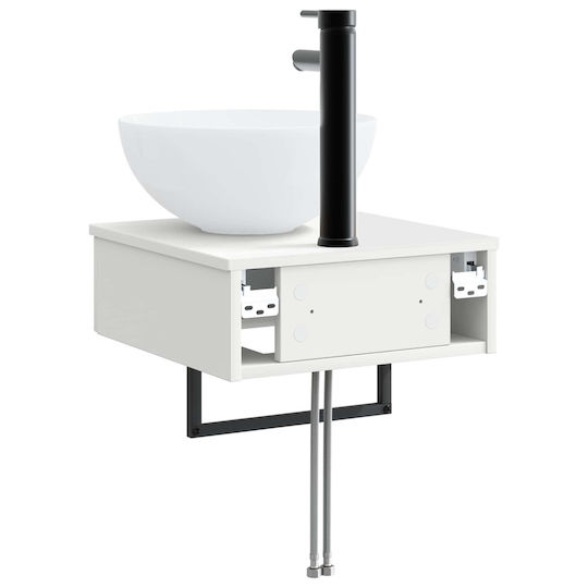 vidaXL Плот Със Смесител М40xД41xВ40.5cm Бял